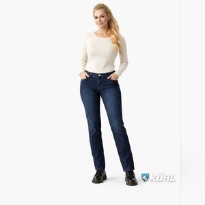 KÜHL Women's Indigo Denim Jeans Size 10 Regular Dark Wash Straight Outdoor Pant.